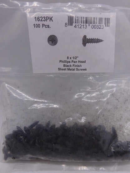 DISCO Automotive Hardware OEM: 1623PK Black Sheet Metal Screws 8 x 1/2" Phillips Pan Head 00 CLIPS RIVETS FREE SHIP PLASTIC SCREWS BULBS RETAINERS PUSH 1623PK Black Sheet Metal Screws 8 x 1/2" Phillips Pan Head KING SERIES TRUCKS PARTS ACCESSORIES 6 DOOR PICKUPS 6 DOOR PICKUP 6 DOOR TRUCK 6 DOOR TRUCKS