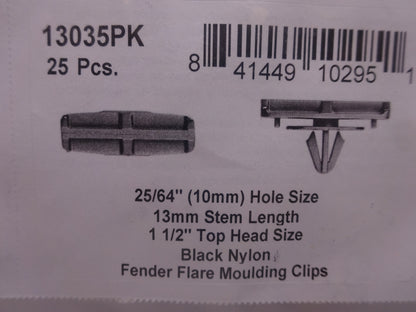 DISCO Automotive Hardware Chrysler OEM: 55156447-AB 13035PK Black Nylon Fender Mldg Clips 10mm Hole Size 13mm Stem Lgth 5 CLIPS RIVETS FREE SHIP PLASTIC SCREWS BULBS RETAINERS PUSH 13035PK Black Nylon Fender Mldg Clips 10mm Hole Size 13mm Stem Lgth KING SERIES TRUCKS PARTS ACCESSORIES 6 DOOR PICKUPS 6 DOOR PICKUP 6 DOOR TRUCK 6 DOOR TRUCKS