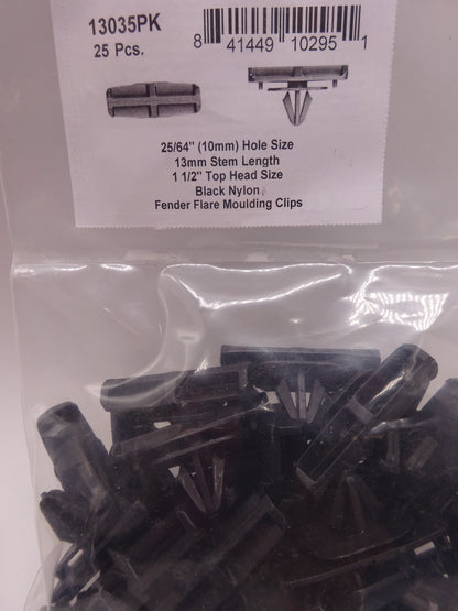 DISCO Automotive Hardware Chrysler OEM: 55156447-AB 13035PK Black Nylon Fender Mldg Clips 10mm Hole Size 13mm Stem Lgth 5 CLIPS RIVETS FREE SHIP PLASTIC SCREWS BULBS RETAINERS PUSH 13035PK Black Nylon Fender Mldg Clips 10mm Hole Size 13mm Stem Lgth KING SERIES TRUCKS PARTS ACCESSORIES 6 DOOR PICKUPS 6 DOOR PICKUP 6 DOOR TRUCK 6 DOOR TRUCKS