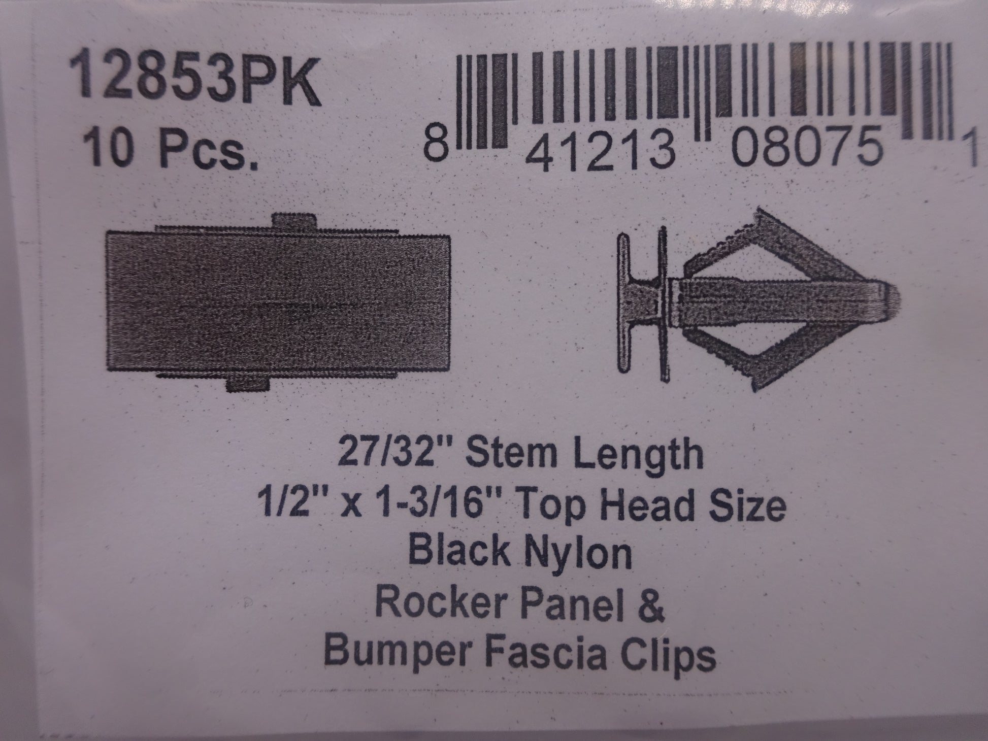 DISCO Automotive Hardware Chrysler OEM: 55156429-AA 12853PK Black Nylon Fascia Clips 27/32 Stem 1/2 x 1 3/16 Top Hd 0 CLIPS RIVETS FREE SHIP PLASTIC SCREWS BULBS RETAINERS PUSH 12853PK Black Nylon Fascia Clips 27/32 Stem 1/2 x 1 3/16 Top Hd KING SERIES TRUCKS PARTS ACCESSORIES 6 DOOR PICKUPS 6 DOOR PICKUP 6 DOOR TRUCK 6 DOOR TRUCKS