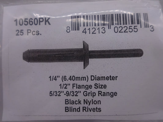 DISCO Automotive Hardware Chrysler OEM: 6504737 10560PK Black Nylon Blind Rivets 1/4" Diameter G/R 5/32 - 9/32" 5 CLIPS RIVETS FREE SHIP PLASTIC SCREWS BULBS RETAINERS PUSH 10560PK Black Nylon Blind Rivets 1/4" Diameter G/R 5/32 - 9/32" KING SERIES TRUCKS PARTS ACCESSORIES 6 DOOR PICKUPS 6 DOOR PICKUP 6 DOOR TRUCK 6 DOOR TRUCKS