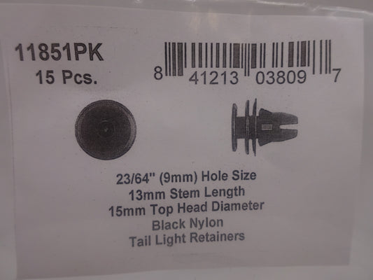 DISCO Automotive Hardware Chrysler OEM: 68061648-AA 11851PK Black Nylon Tail Light Ret 9mm Hole 13mm Stem Length 5 CLIPS RIVETS FREE SHIP PLASTIC SCREWS BULBS RETAINERS PUSH 11851PK Black Nylon Tail Light Ret 9mm Hole 13mm Stem Length KING SERIES TRUCKS PARTS ACCESSORIES 6 DOOR PICKUPS 6 DOOR PICKUP 6 DOOR TRUCK 6 DOOR TRUCKS