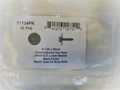 DISCO Automotive Hardware G.M. OEM: 11504493 11134PK Black Finish Hex Body Bolts 6-1.00x25mm 10mm Hx 24mm 5 CLIPS RIVETS FREE SHIP PLASTIC SCREWS BULBS RETAINERS PUSH 11134PK Black Finish Hex Body Bolts 6-1.00x25mm 10mm Hx 24mm KING SERIES TRUCKS PARTS ACCESSORIES 6 DOOR PICKUPS 6 DOOR PICKUP 6 DOOR TRUCK 6 DOOR TRUCKS