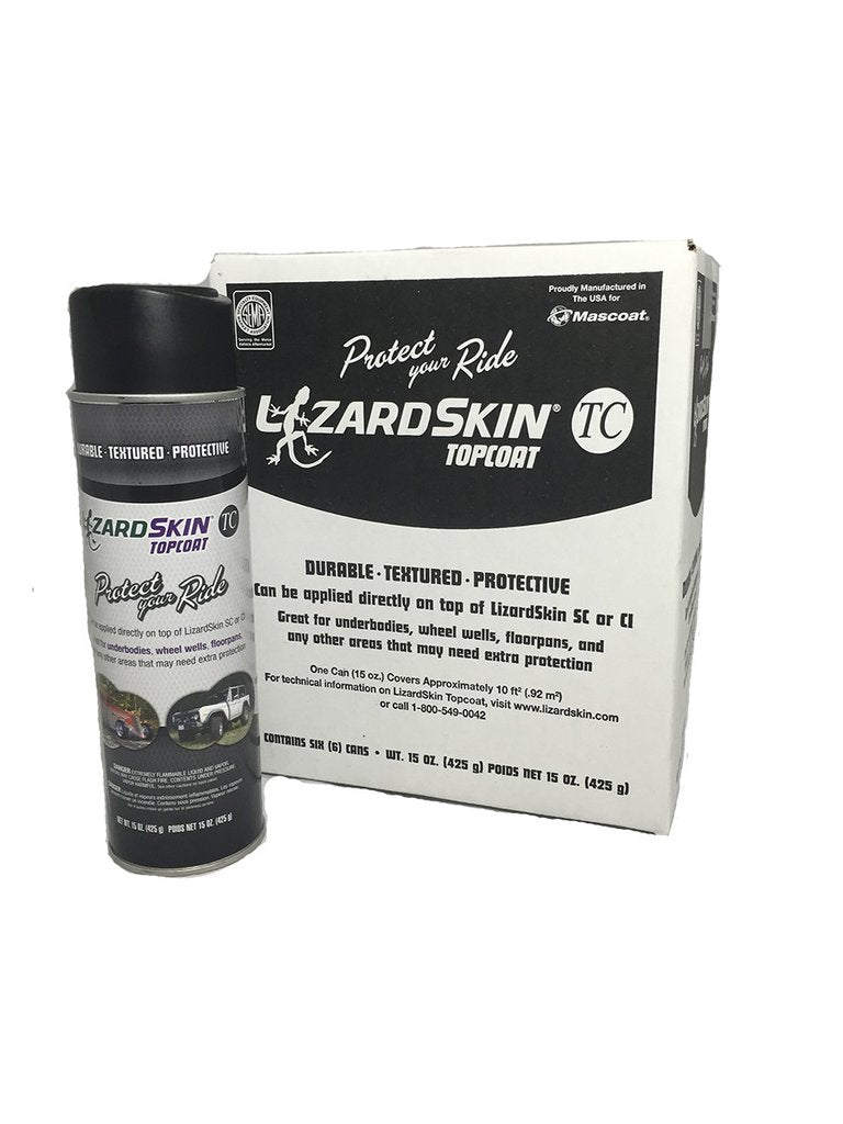 King Series, LizardSkin TopCoat is an easy-to-use, spray-on coating designed to enhance LizardSkin Sound Control or Insulation coatings.