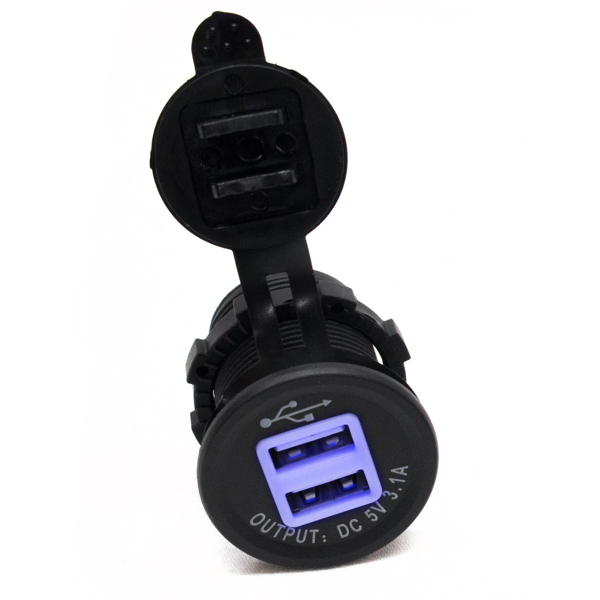 2 Port USB Socket 3.1A Input: DC12V/24V Output: DC5V 3.1A totally 4led inside - King Series Trucks, Parts & Accessories